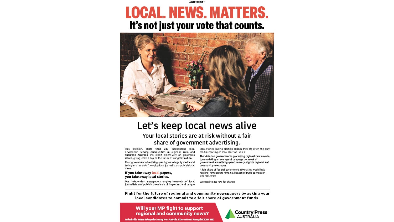 Candidates Urged To Support Local News
