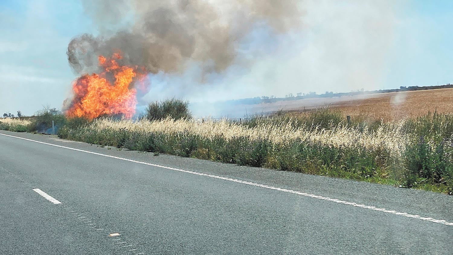 Multiple Blazes Along Highway