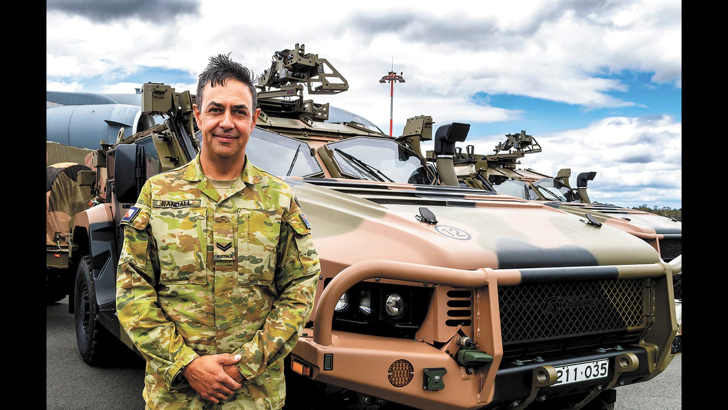 Corporal Randall has a Hawkei