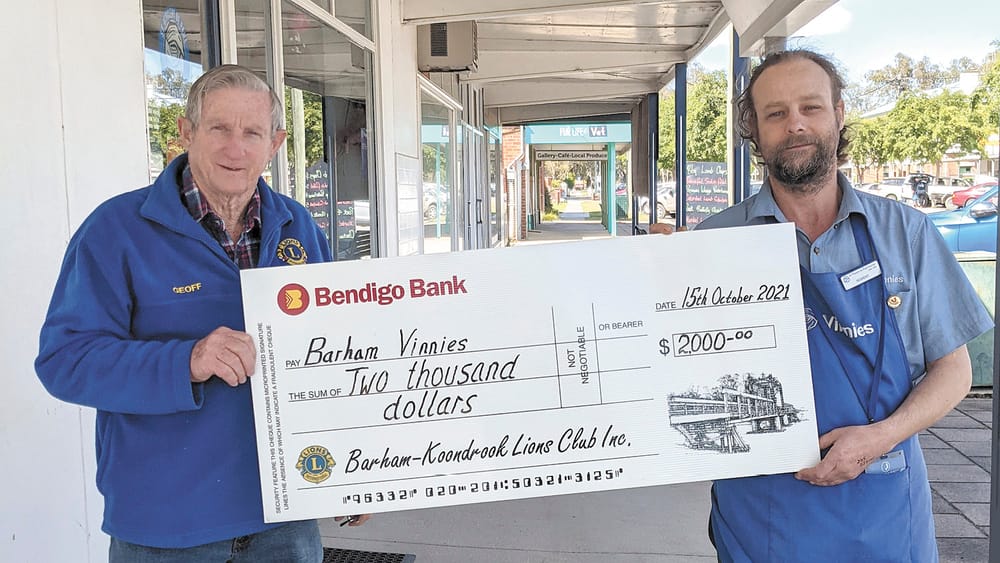 B-K Lions Club Presents Cheque to Barham Vinnies post image