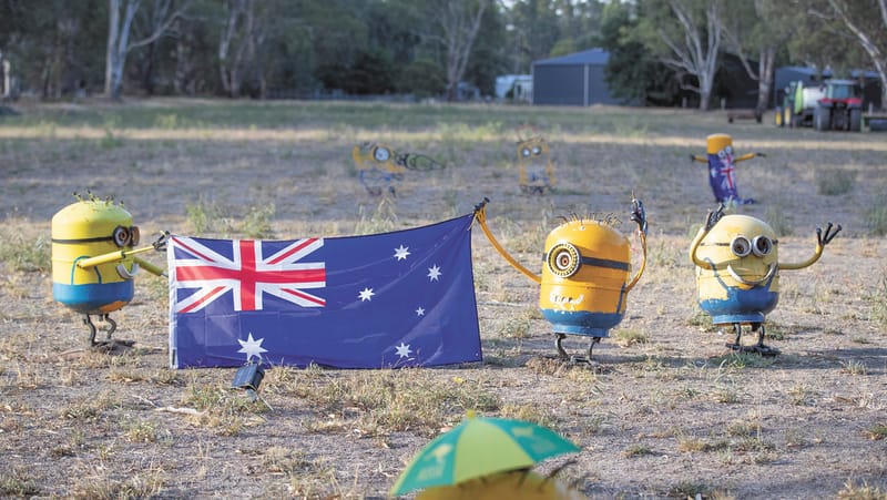 Scrap-metal Minions stop traffic post image